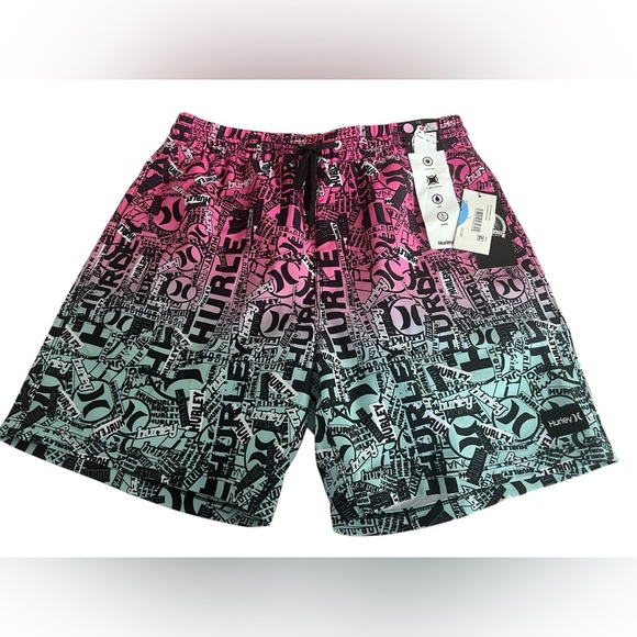 NWT Hurley Men’s Cannonball 17” Outseam Volley Shorts in Multi Ombré in size S - Picture 2 of 5